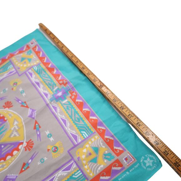 Vintage Wamcraft Allover Southwestern Aztec Design Bandana - 21" - Picture 5 of 5
